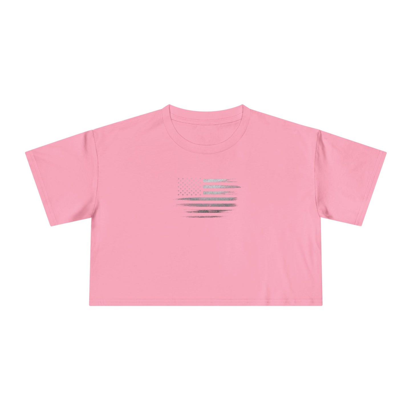 Patriotic Women's Crop Tee - Casual American Flag ( TONS OF COLORS )