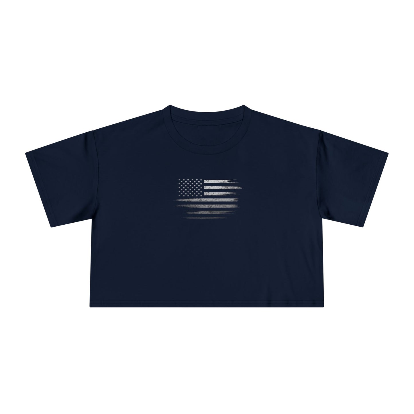 Patriotic Women's Crop Tee - Casual American Flag ( TONS OF COLORS )