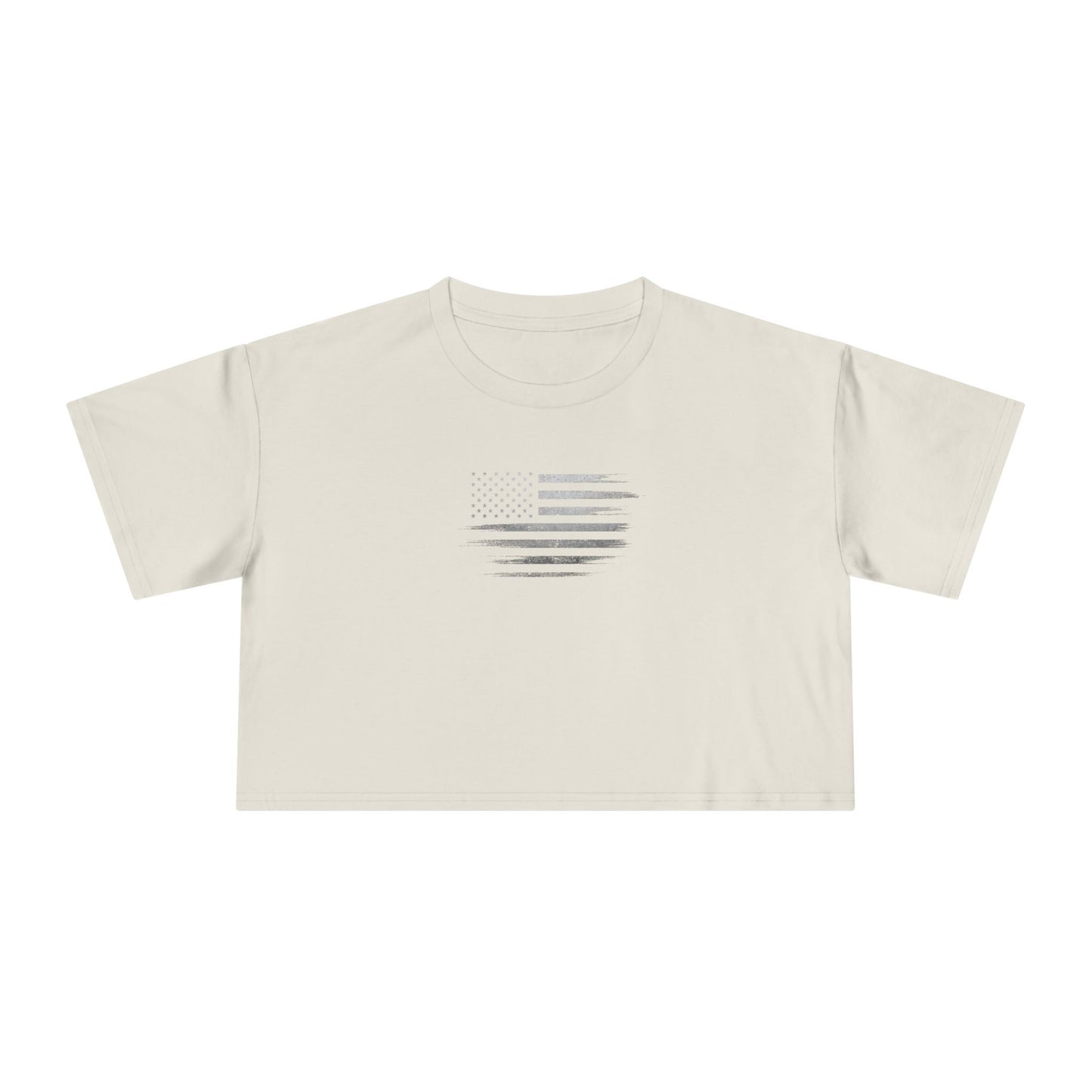 Patriotic Women's Crop Tee - Casual American Flag ( TONS OF COLORS )
