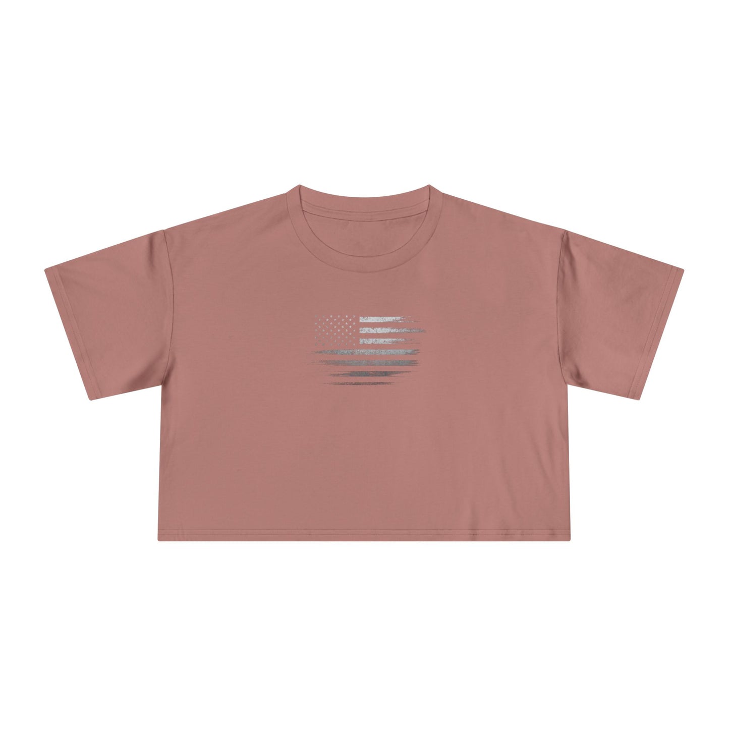 Patriotic Women's Crop Tee - Casual American Flag ( TONS OF COLORS )